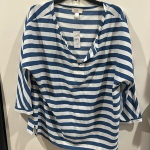 NWT blue striped blouse size XL
